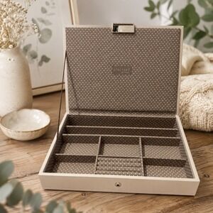 The Container Store Cream and Brown‎ Jewelry Organizer